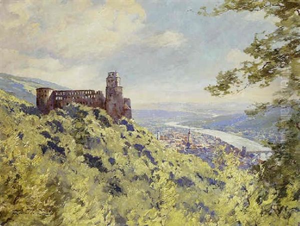 Heidelberger Schloss Oil Painting by Hans Maurus