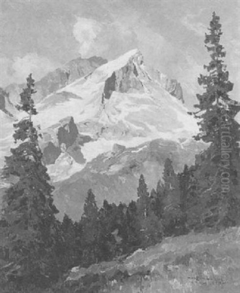 Alpspitze Oil Painting by Hans Maurus