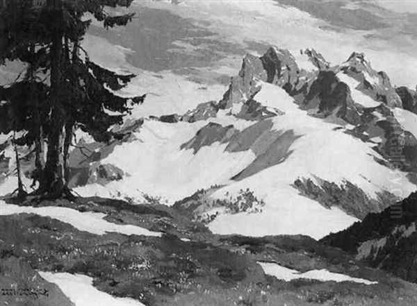 Dreitorspitze Im Kreuzeck Bei Garmisch Oil Painting by Hans Maurus