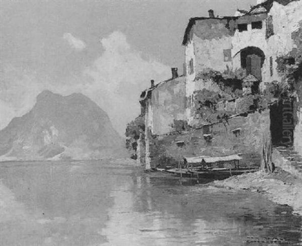 Ansicht Vom Lago Maggiore Oil Painting by Hans Maurus