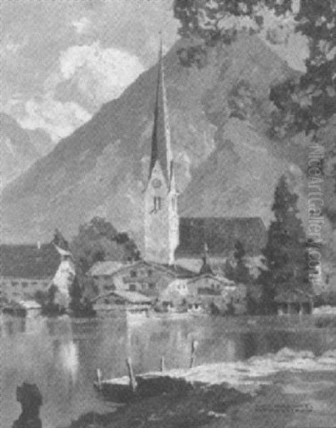 Rottach-egern Oil Painting by Hans Maurus