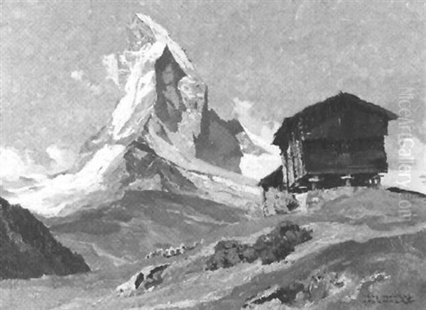 Blick Auf Das Matterhorn Oil Painting by Hans Maurus