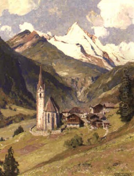 Heiligenblut Mit Grosglockner Oil Painting by Hans Maurus