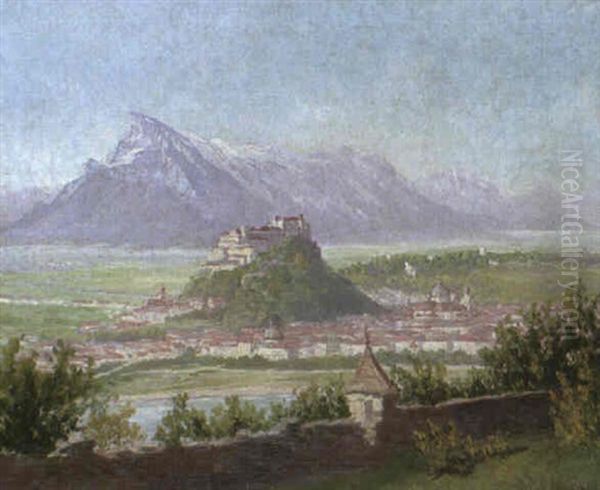 Blick Auf Salzburg Oil Painting by Hans Maurus