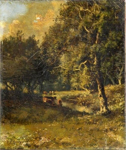 Landscape With Cows Oil Painting by Patrick Vincent Berry