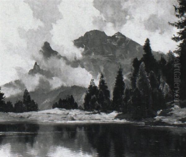 Cortina.  Blick Auf Die Tofana Oil Painting by Hans Maurus