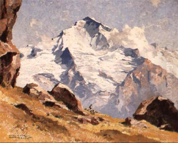 Blick Auf Das Jungfraumassiv Oil Painting by Hans Maurus