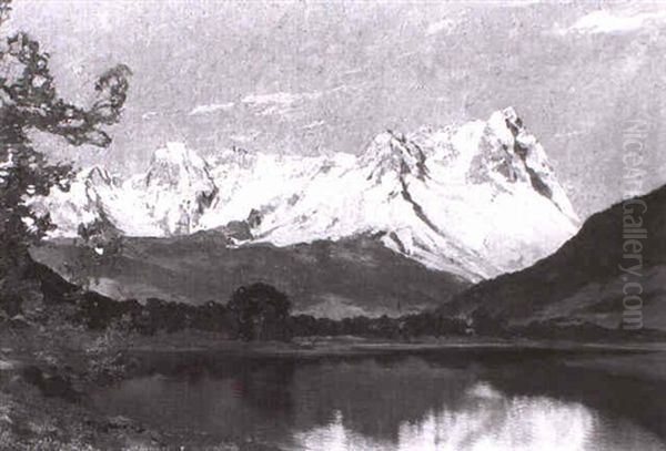 Abend Am Zellersee Mit Steinernem Meer by Hans Maurus