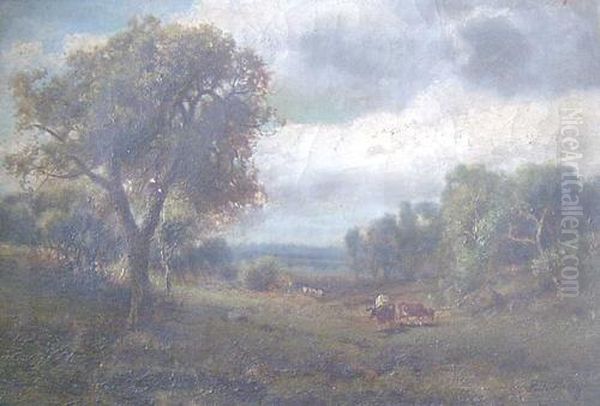 Cows In A Landscape Oil Painting by Patrick Vincent Berry