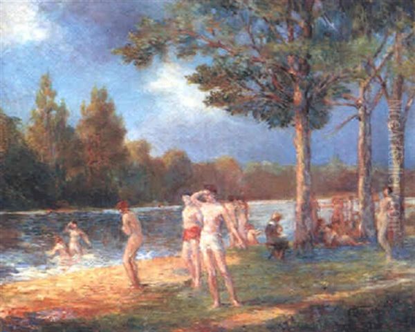 La Baignade Oil Painting by Cornelia Field Maury