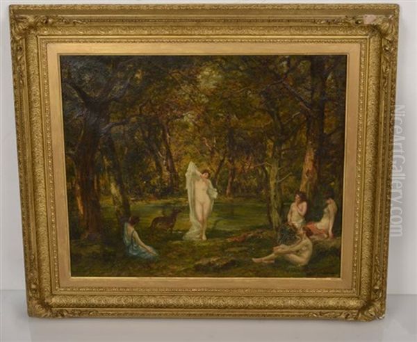 Groupe De Nue Sous Bois Oil Painting by Francois Maury