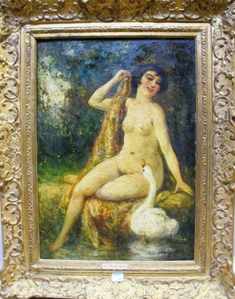 La Gitane Et Leda Et Le Cygne (2 Works) Oil Painting by Francois Maury