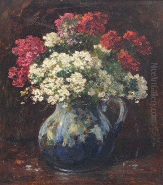 Bouquet De Fleurs Oil Painting by Francois Maury