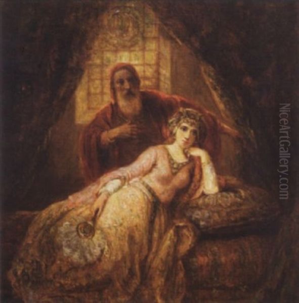 Faust Et Marguerite Oil Painting by Francois Maury