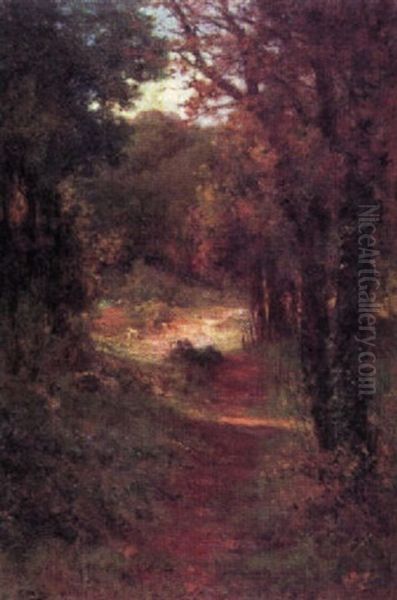 Forest Path Oil Painting by Francois Maury