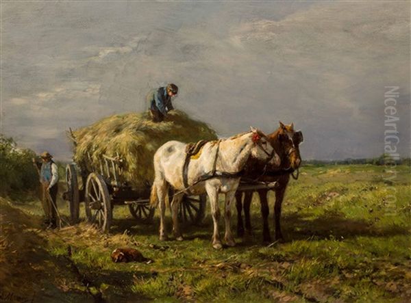 Hooien Oil Painting by Anton Mauve