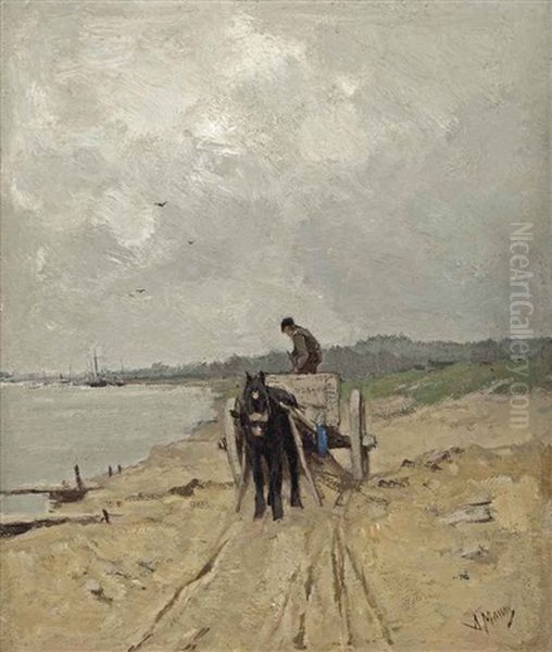 Zandrijder: The Sand-cart Oil Painting by Anton Mauve