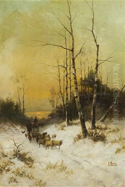 Shepherding The Flock Oil Painting by Anton Mauve