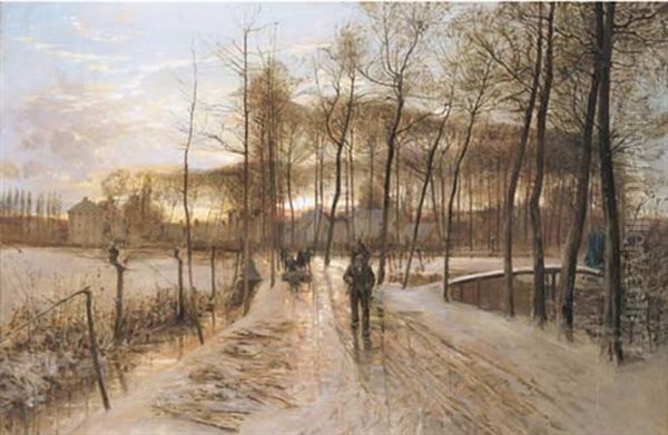 The Road Home Oil Painting by Anton Mauve