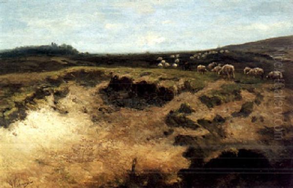 Sheep On A Moor Oil Painting by Anton Mauve