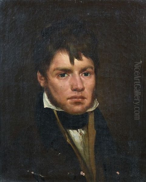 Portrait De Jeune Homme Oil Painting by Jean Baptiste Mauzaisse