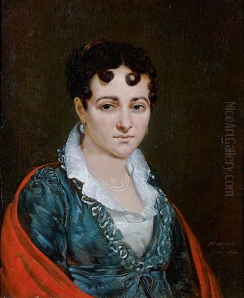 Portrait Presume De Madame Esclavon Oil Painting by Jean Baptiste Mauzaisse