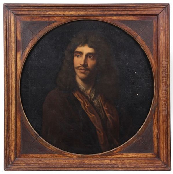 Portrait Of French Playwright Moliere Oil Painting by Jean Baptiste Mauzaisse