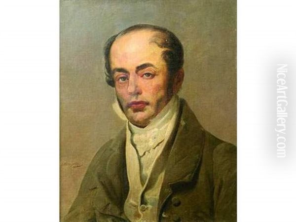 Portrait D'homme Oil Painting by Jean Baptiste Mauzaisse