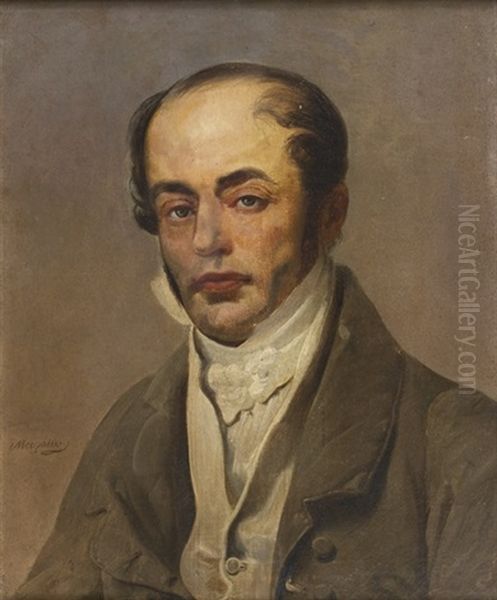 Portrait D'homme Oil Painting by Jean Baptiste Mauzaisse