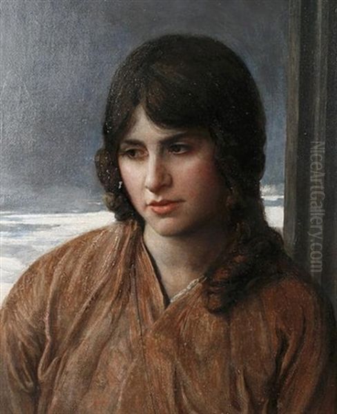 Portrait Of Maud Oil Painting by Henry Mawdsley