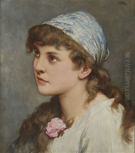 Portrait Of A Girl Oil Painting by Gabriel von Max