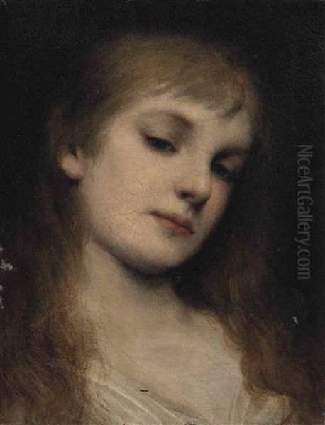 Lost In Thought Oil Painting by Gabriel von Max