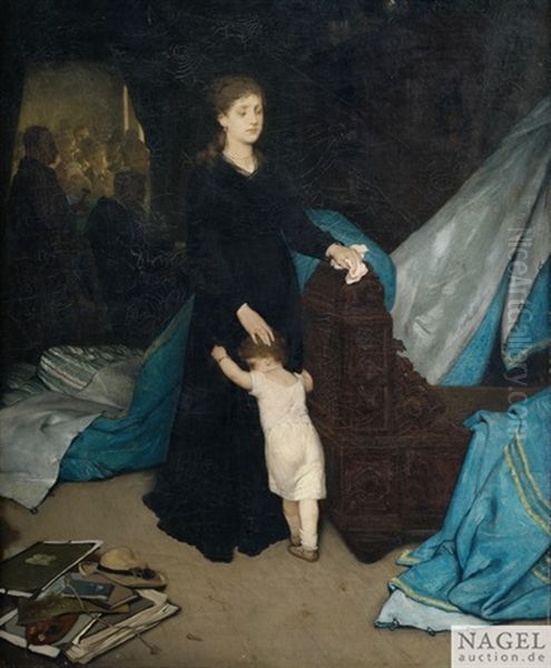 Die Zwangsversteigerung. Oil Painting by Gabriel von Max