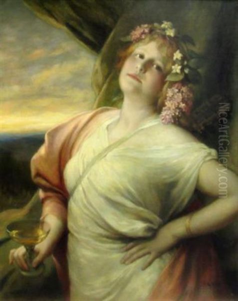 Bacchante Oil Painting by Gabriel von Max