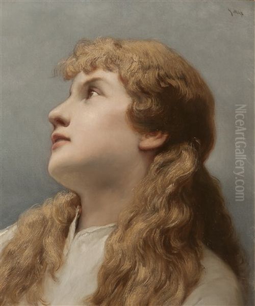 Nevinnost Oil Painting by Gabriel von Max