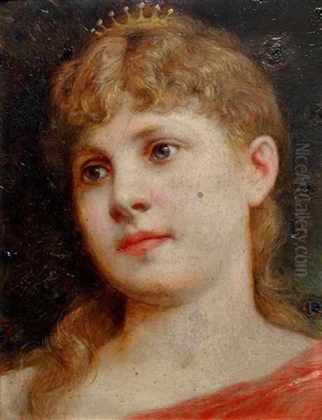 Joven Con Tiara Oil Painting by Gabriel von Max