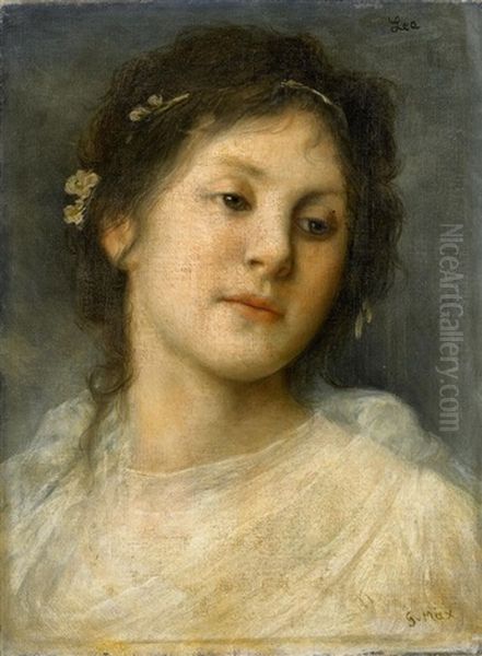 Lea. Madchenportrat Oil Painting by Gabriel von Max