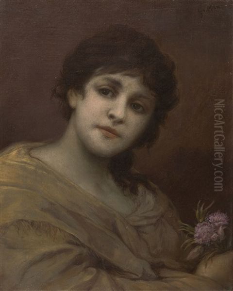 Diantha Oil Painting by Gabriel von Max