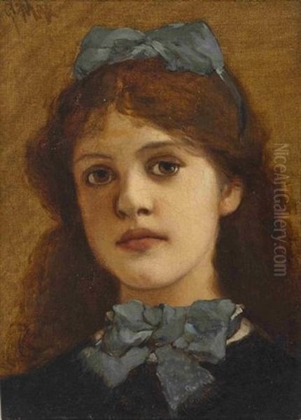 Madchenbildnis Oil Painting by Gabriel von Max