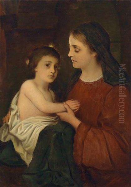 Madonna Mit Kind Oil Painting by Gabriel von Max