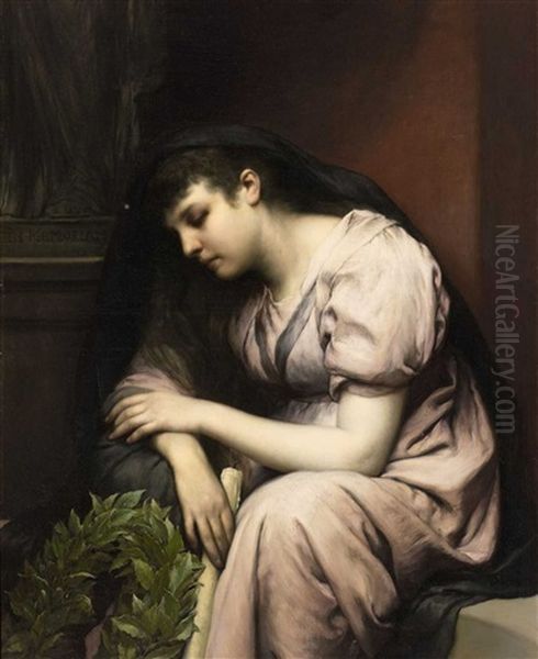 In Memoriam Oil Painting by Gabriel von Max