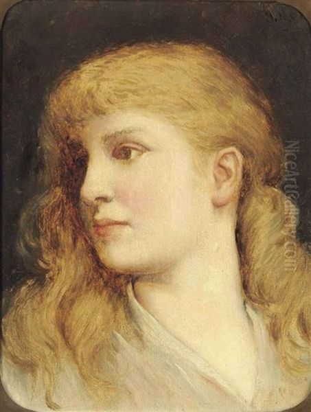 Portrait Of A Girl Oil Painting by Gabriel von Max