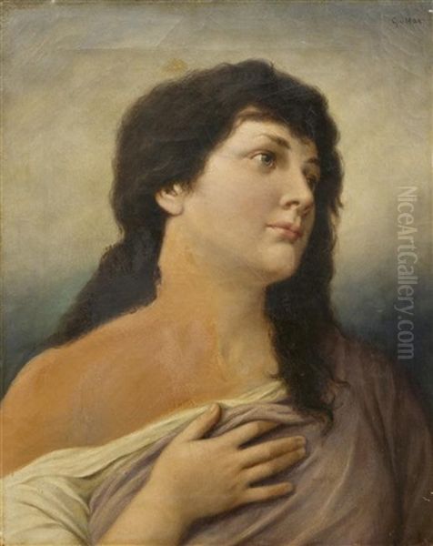 Untitled (portrait Of A Woman) Oil Painting by Gabriel von Max