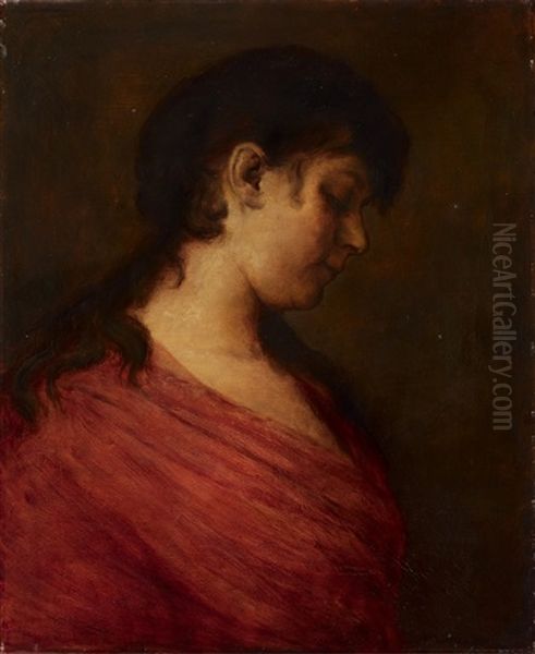 Bildnis Der Ernestine Harlander Oil Painting by Gabriel von Max