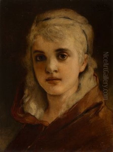 Bildnis Eines Madchens Oil Painting by Gabriel von Max