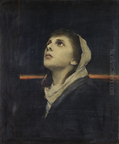 Madonnan Vid Korset Oil Painting by Gabriel von Max