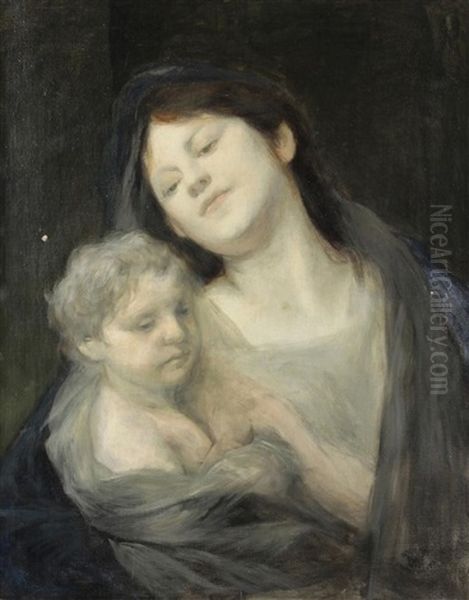 Madonna Oil Painting by Gabriel von Max