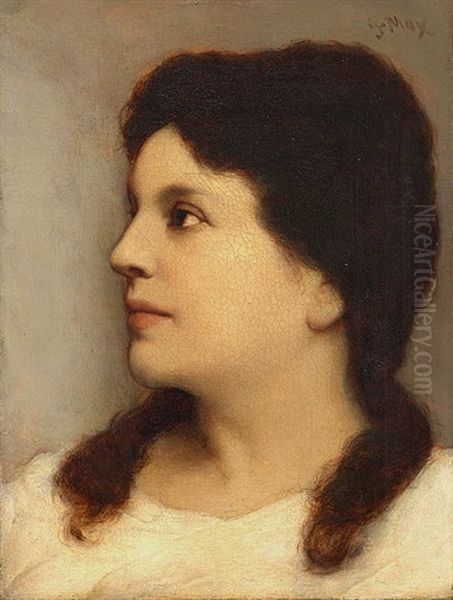 Bildnis Einer Jungen Frau Oil Painting by Gabriel von Max