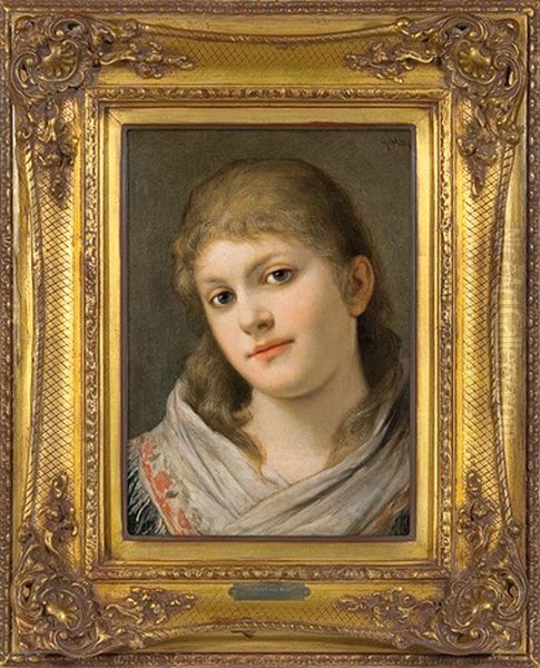 Portrait Of Girl Oil Painting by Gabriel von Max