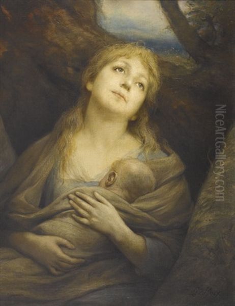 Genoveva Oil Painting by Gabriel von Max